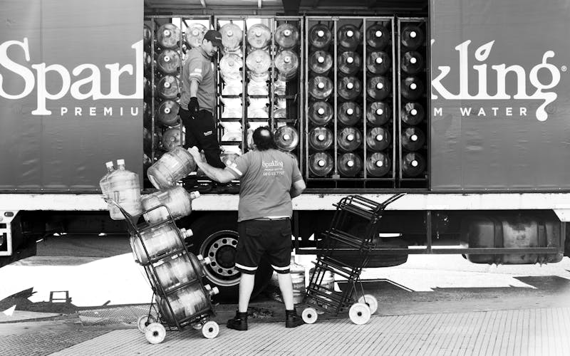 Premium water and juice selection